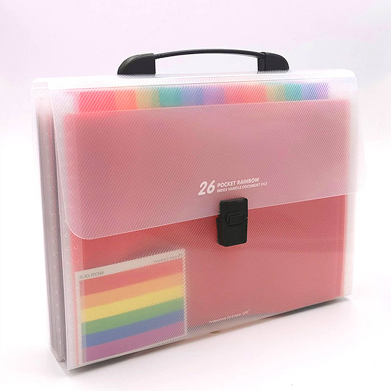 A4 13 Pockets Rainbow Expanding Accordion Handle File Folder 7