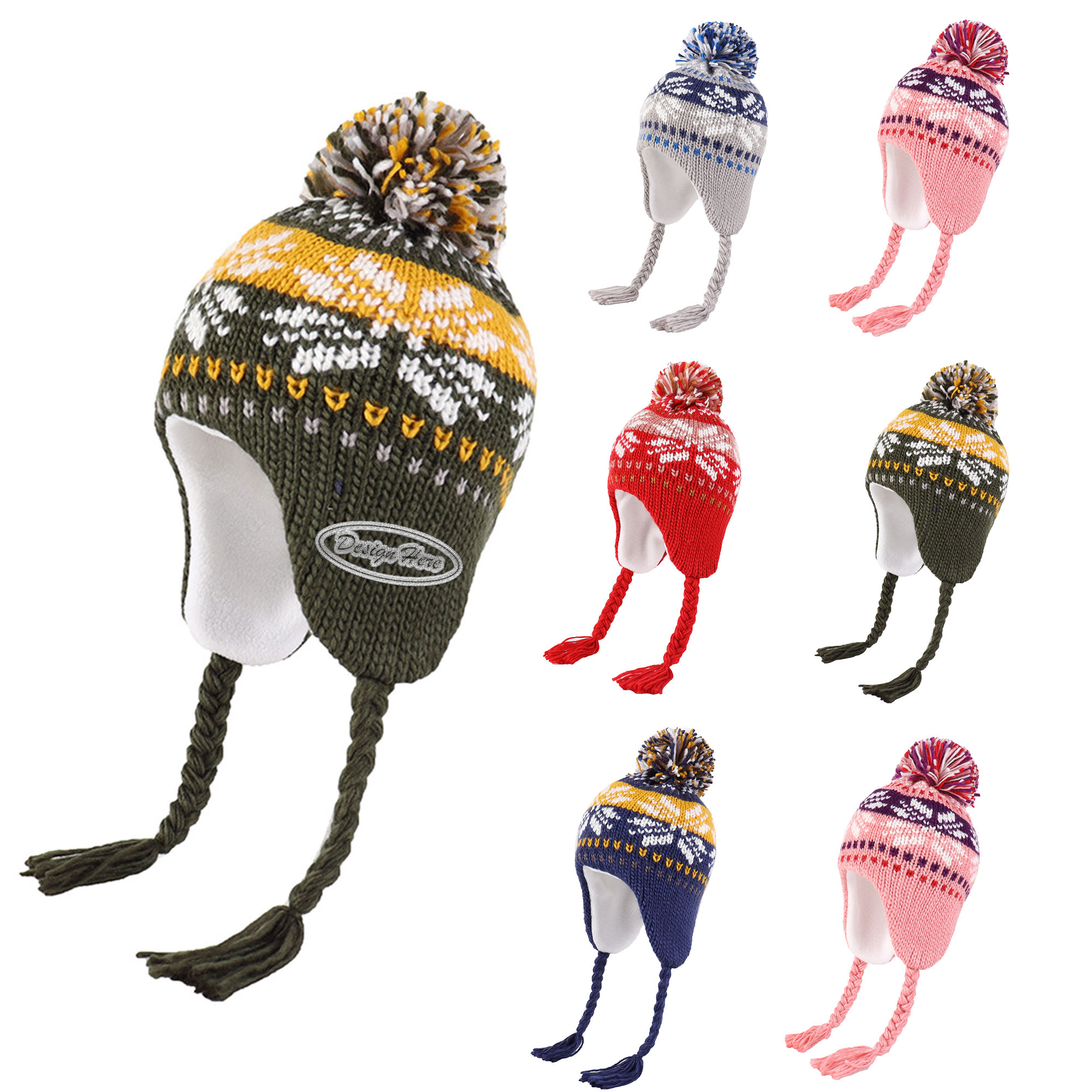 Kids' Knit Beanie with Pom for Winter Warmth 2