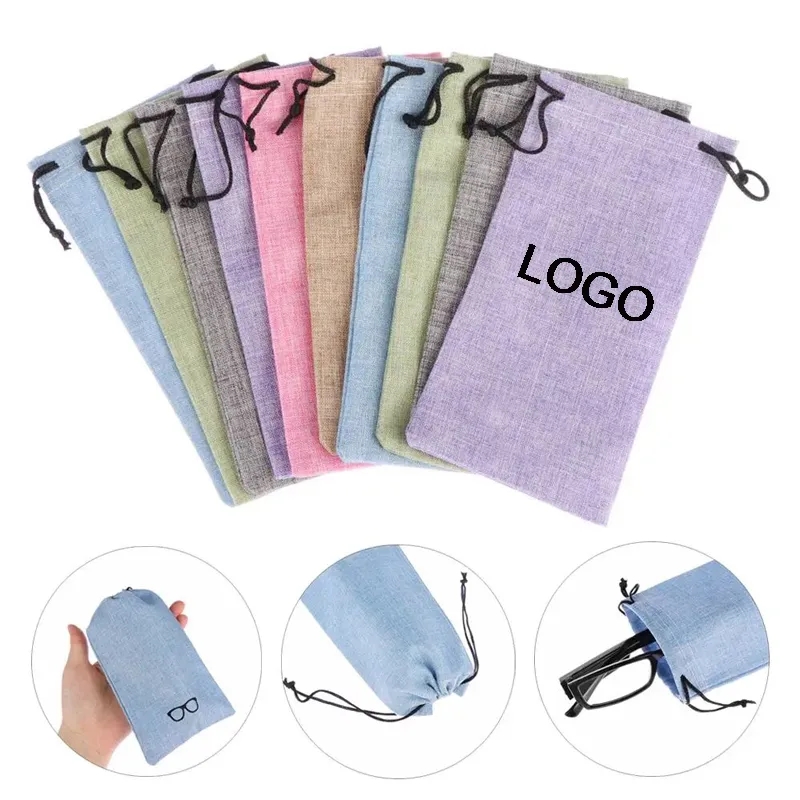 Linen Glasses Cleaning Cloth Pouch 6