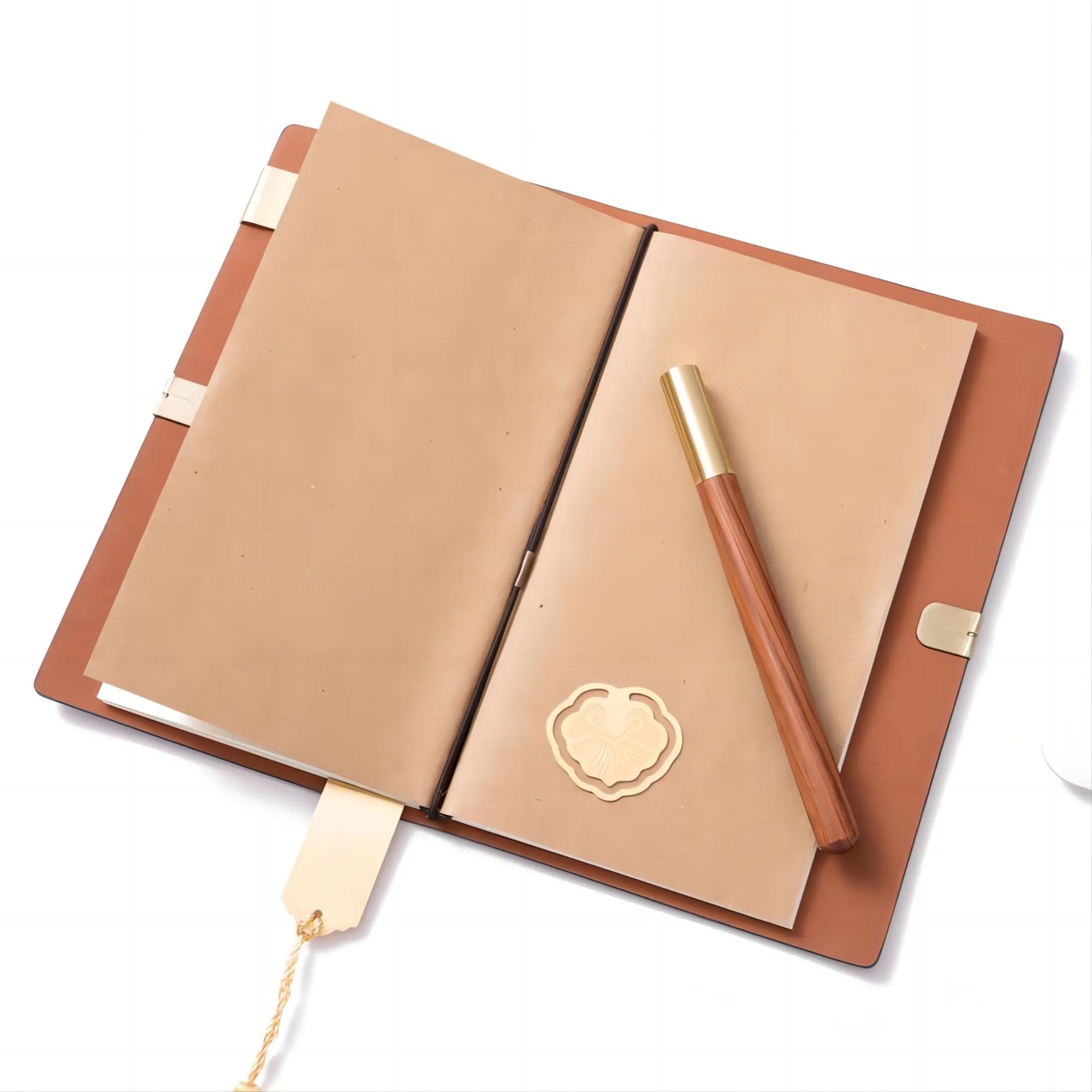Business Notebook Brass Bookmar Book Buckle Set 1