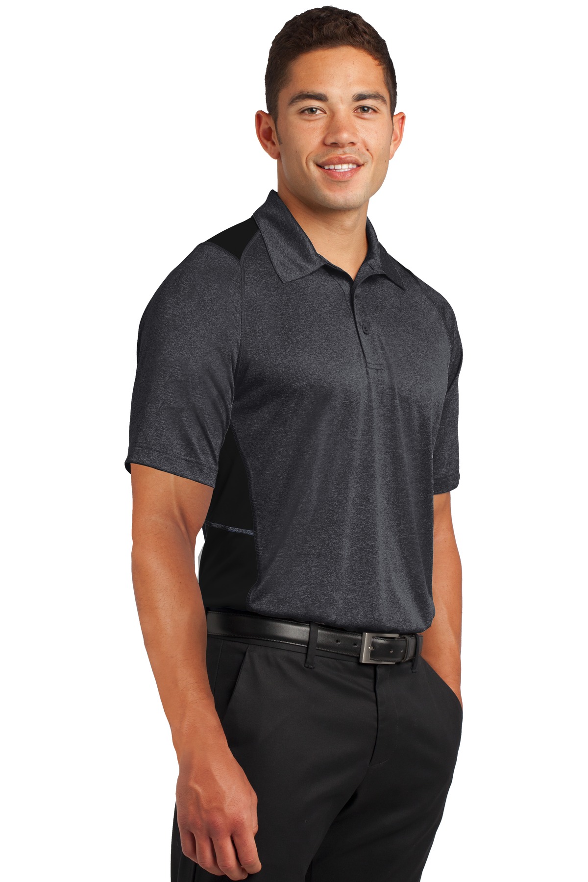 Heather Colorblock Contender Polo