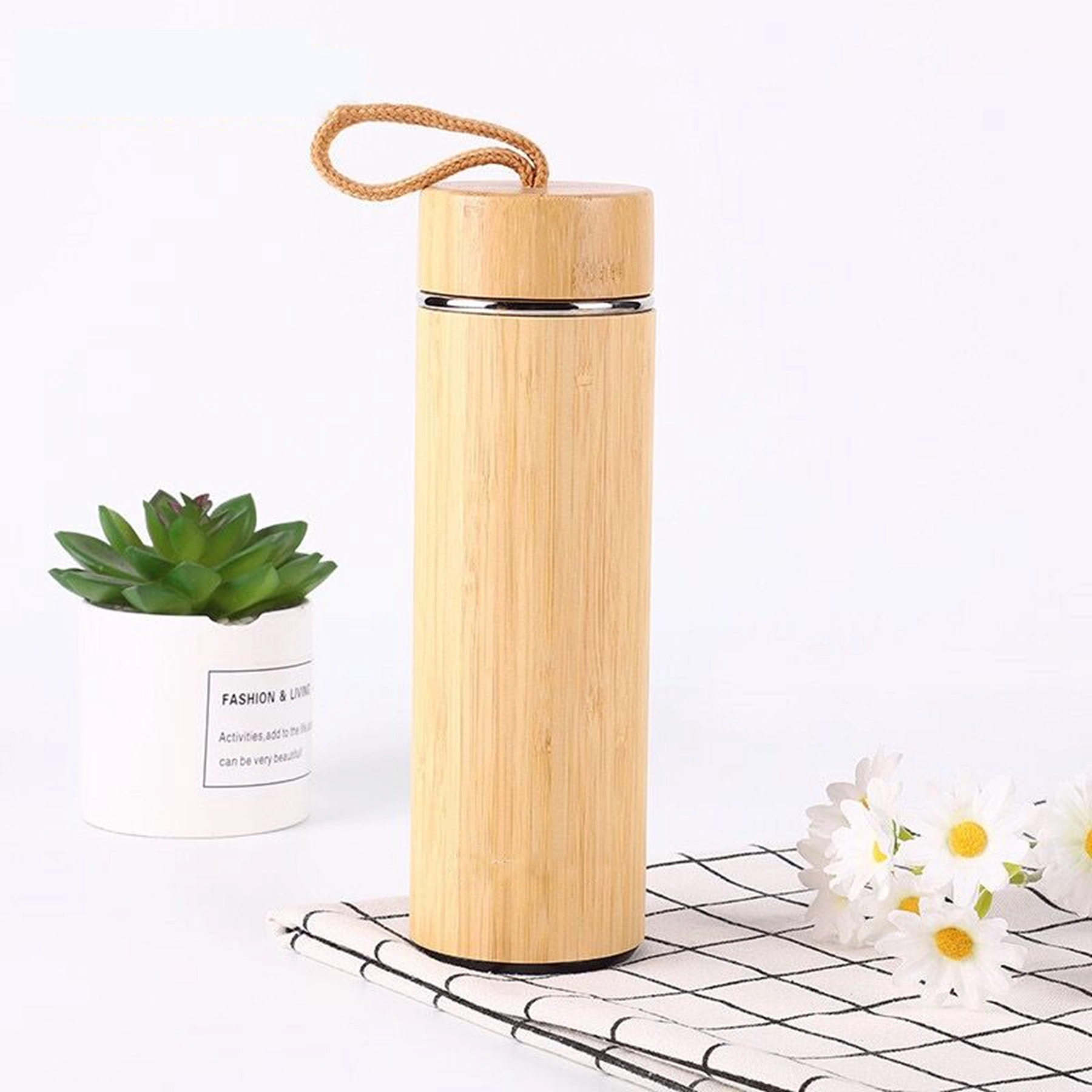 16 Oz. Bamboo Tumbler With Loose Leaf Tea Infuser 6