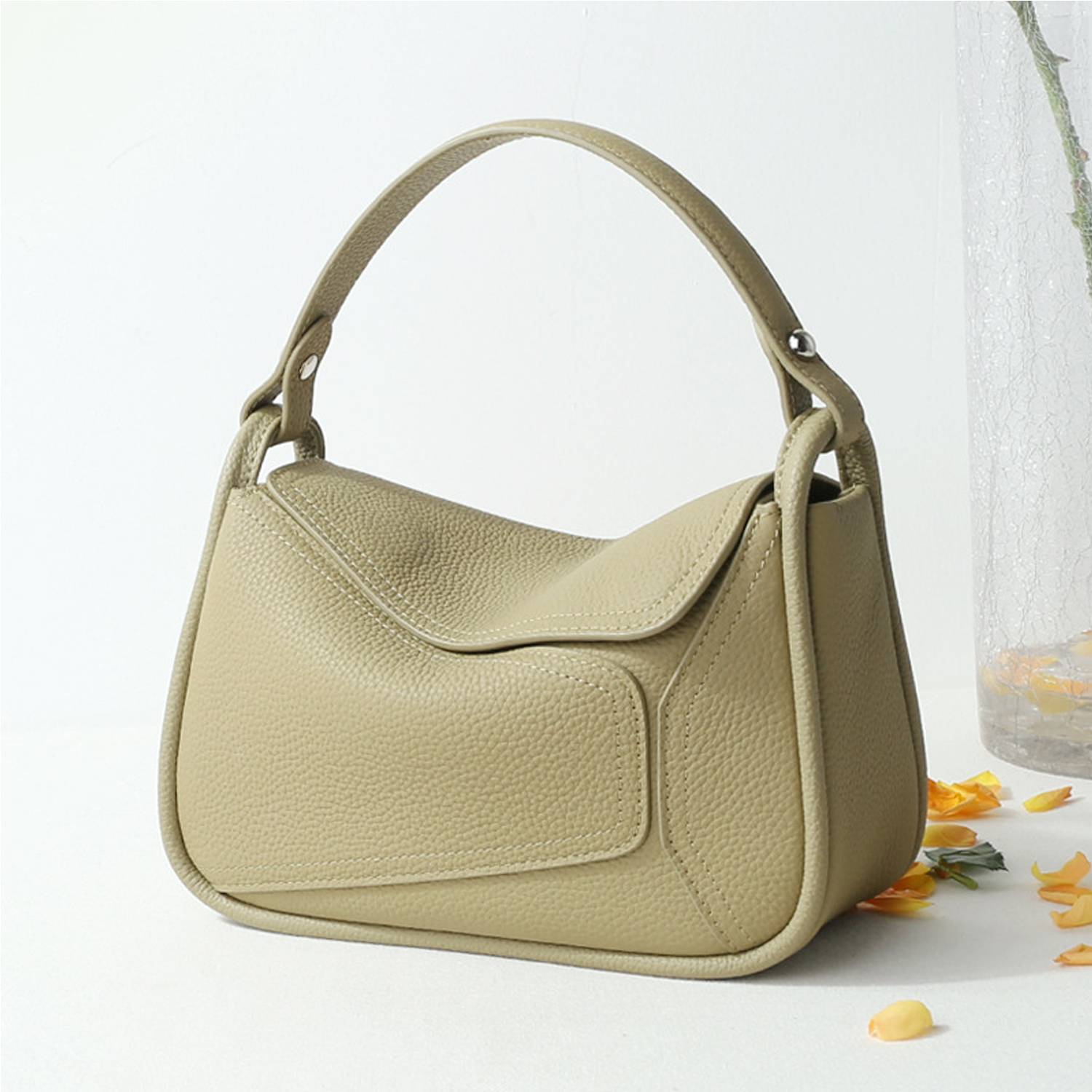 Genuine Leather Tote Bag Handbag, custom tote bag with logo imprint 4