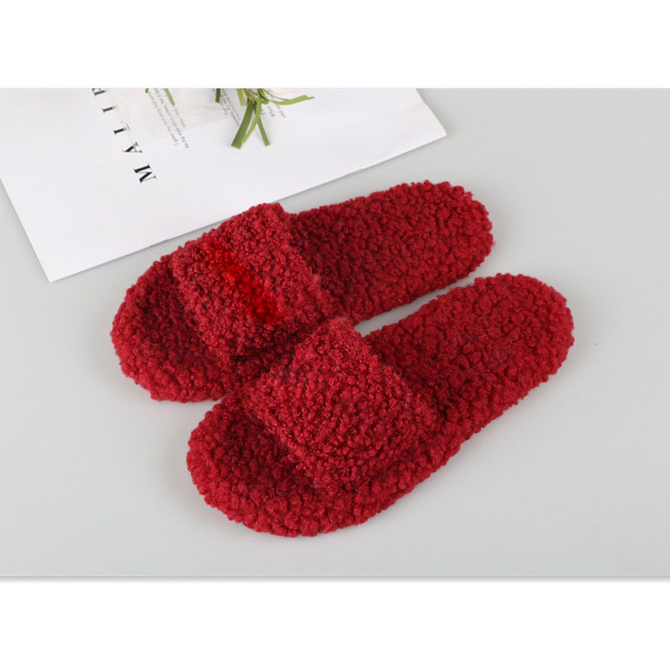 Women Faux Fur Open Toe Spa Cozy Ladies Slippers Flat Fur Slides 5