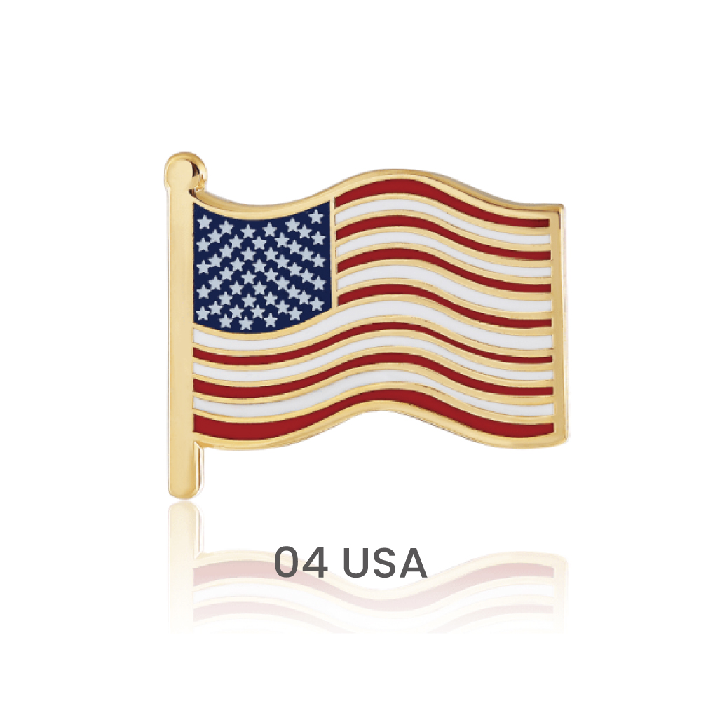 7/8 " Single Stock Flag Pins 4