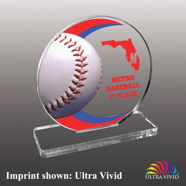 Baseball Themed Acrylic Award - Ultra Vivid Color