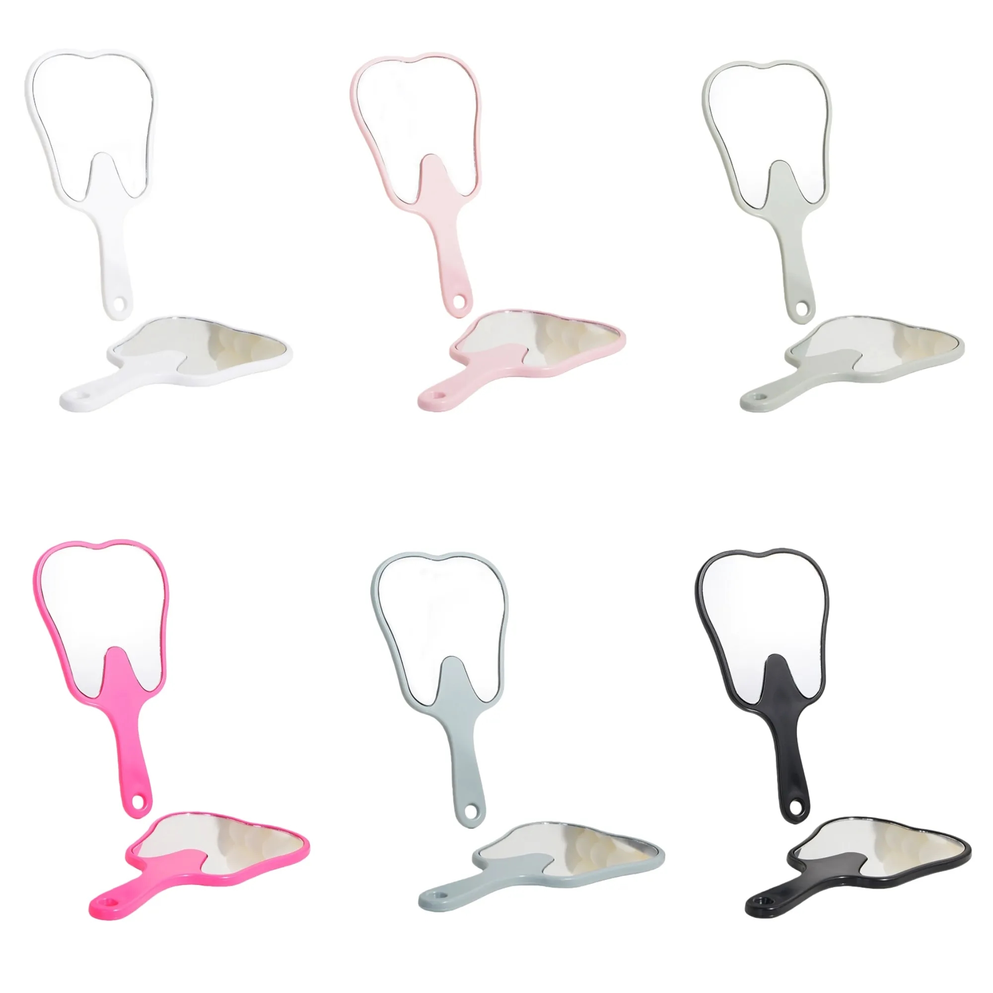 Tooth Shape Handheld Makeup Mirror 3