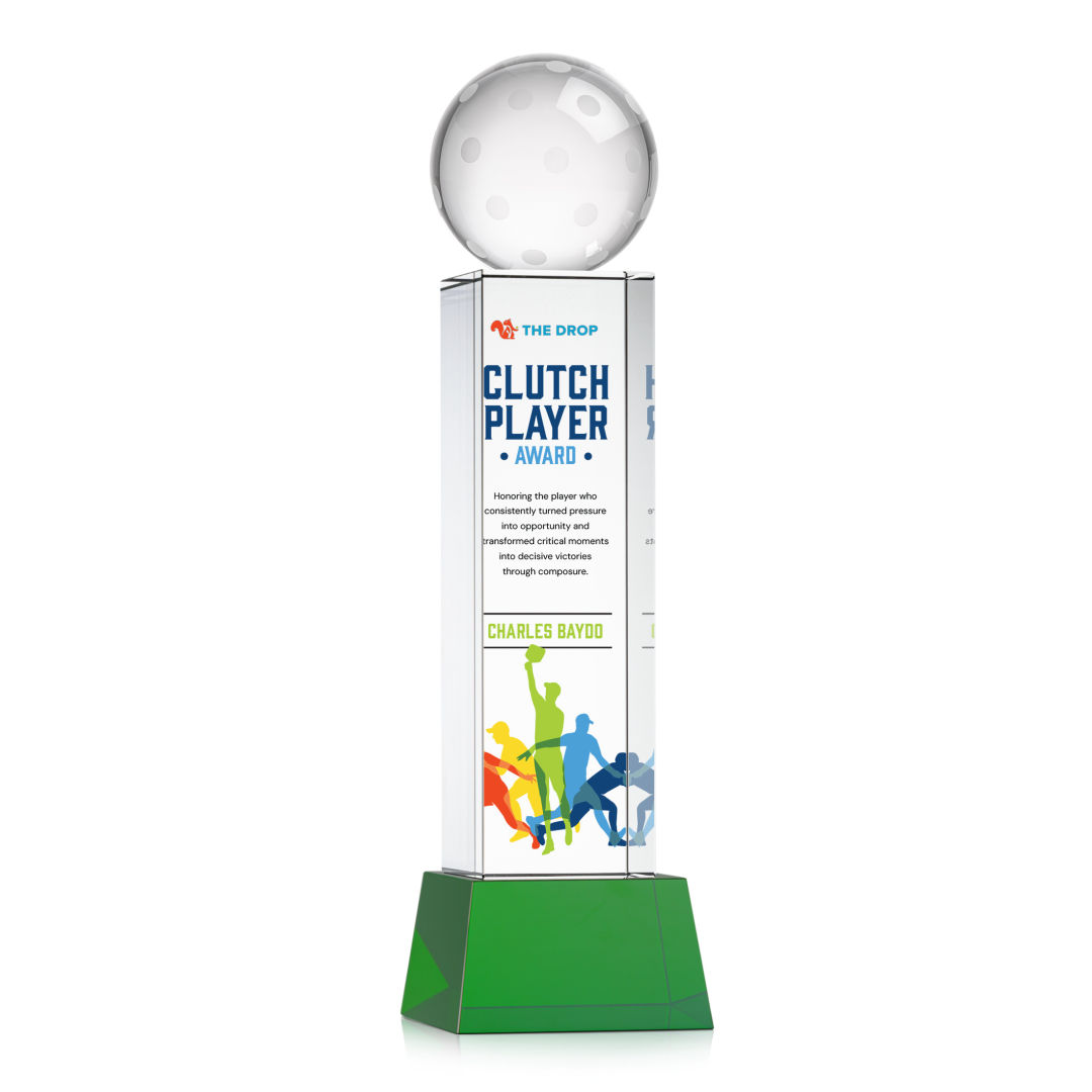 Pickleball VividPrint™ Award on Belcroft Base - Green 3