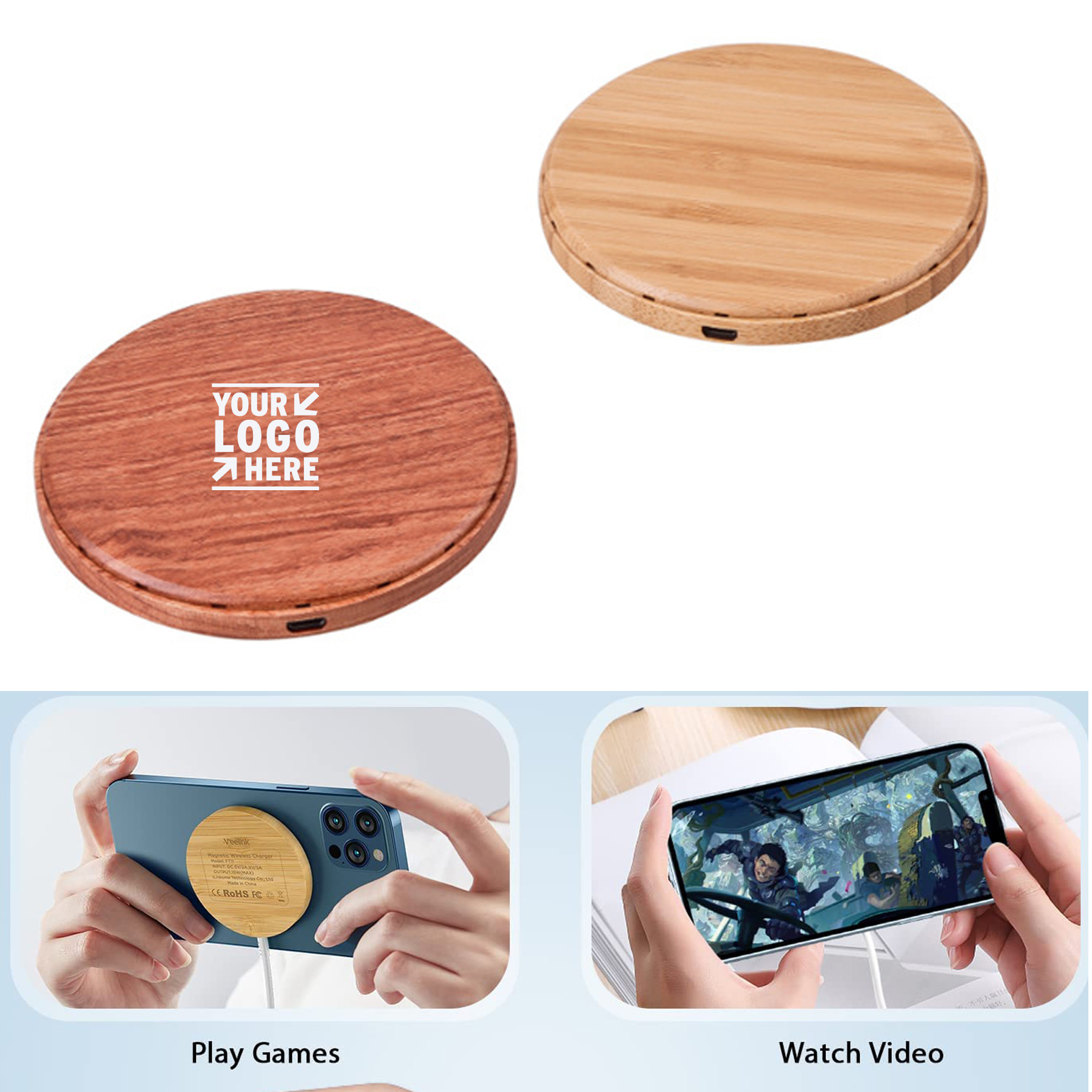 Bamboo Wood Wireless Charger