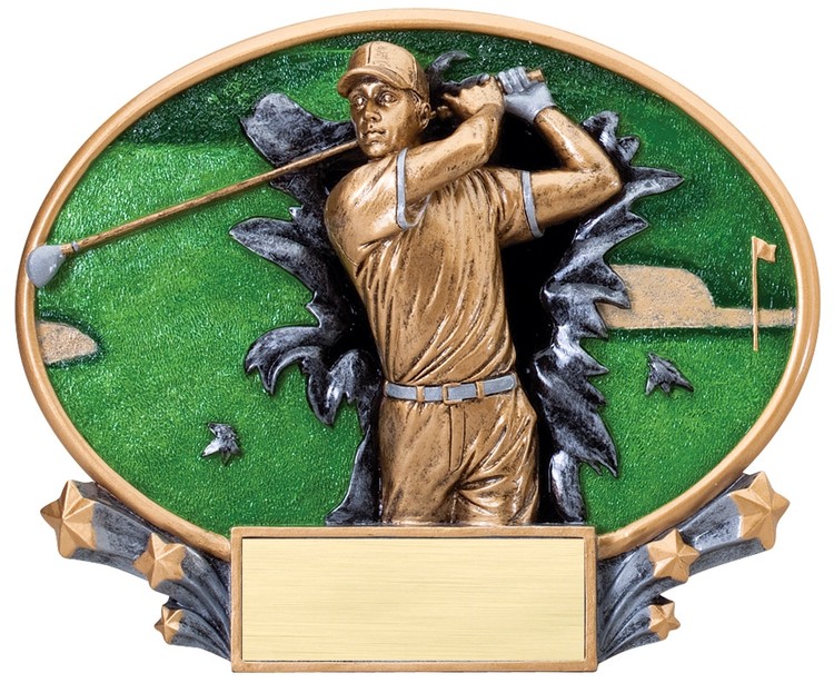 Golf Male Xplosion Oval Resin Award 2