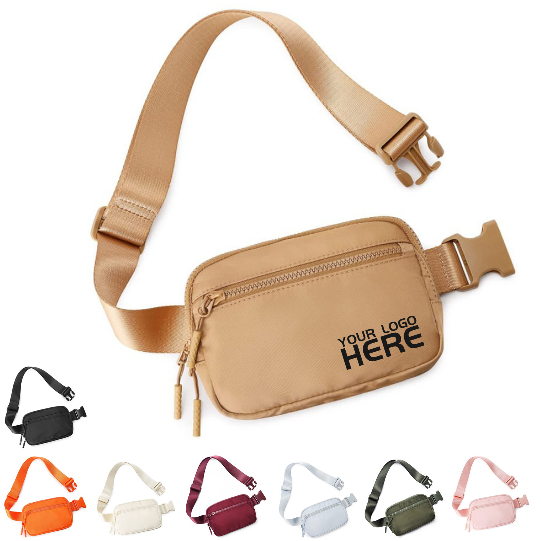 Unisex Belt Bag With 4 Zipper Pocket 2