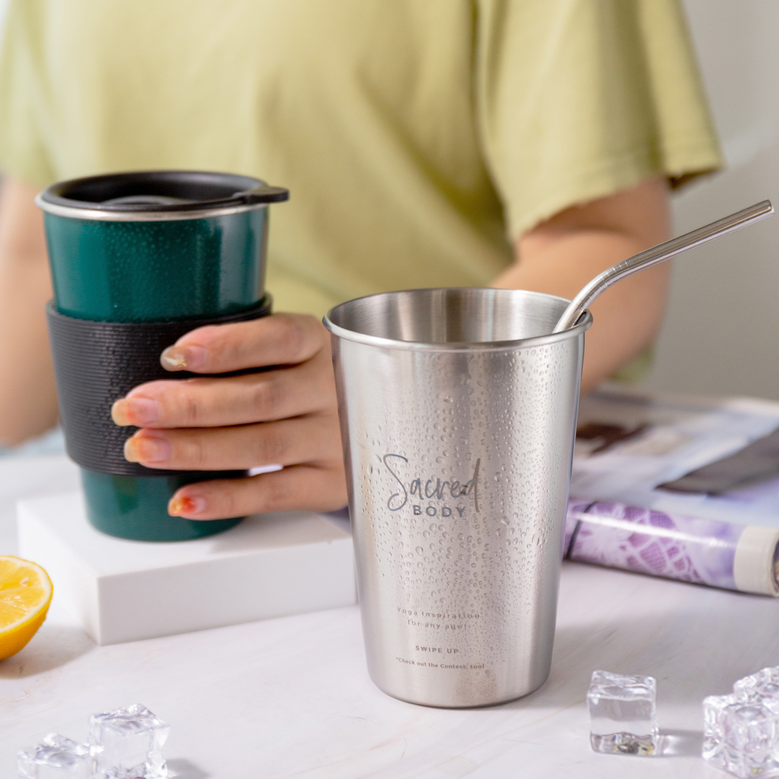 16 Oz. Stainless Steel Tumblers Travel Coffee Cups 5