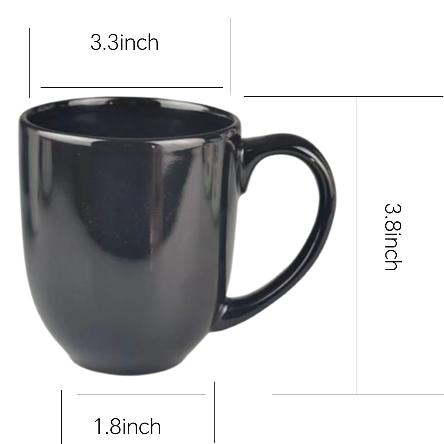 14oz Glossy Ceramic Mug w/ Handle 5