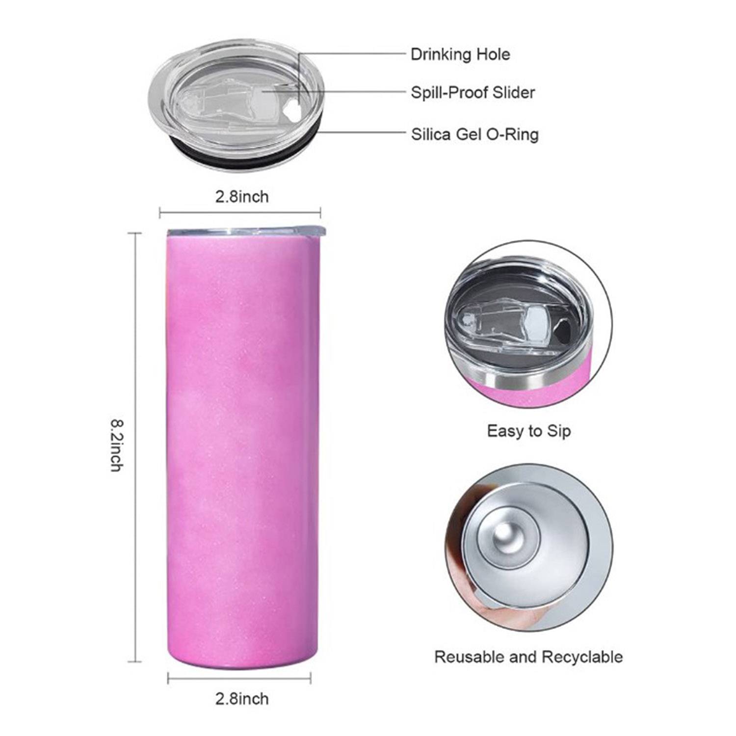 20 Oz Color Changing Slim Insulated Travel Tumbler W/ Lid 4