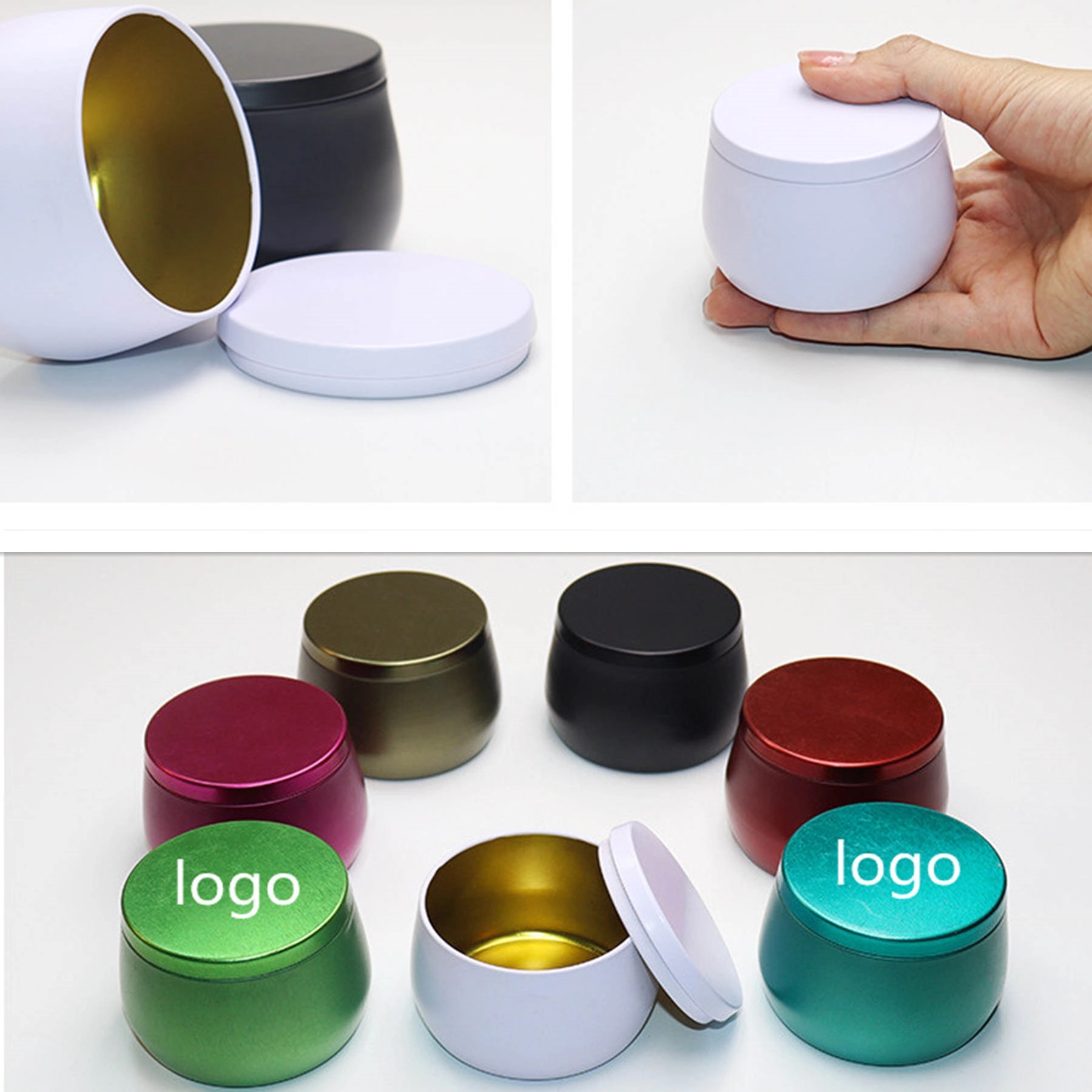 4 oz Scented Candle Tin Cans with Lids 2