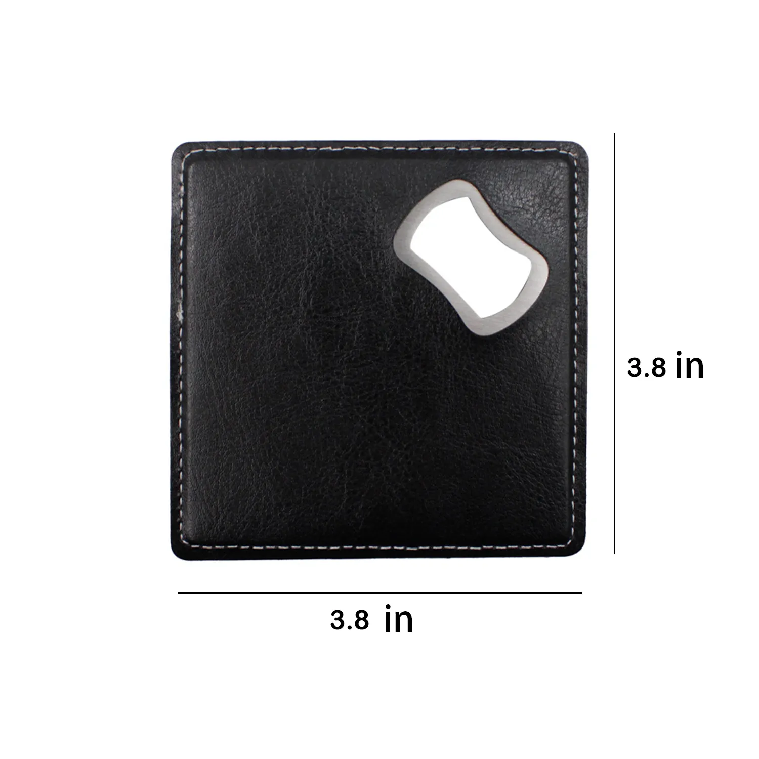 Dual-Purpose Coaster Bottle Opener, 3.8" Square 1
