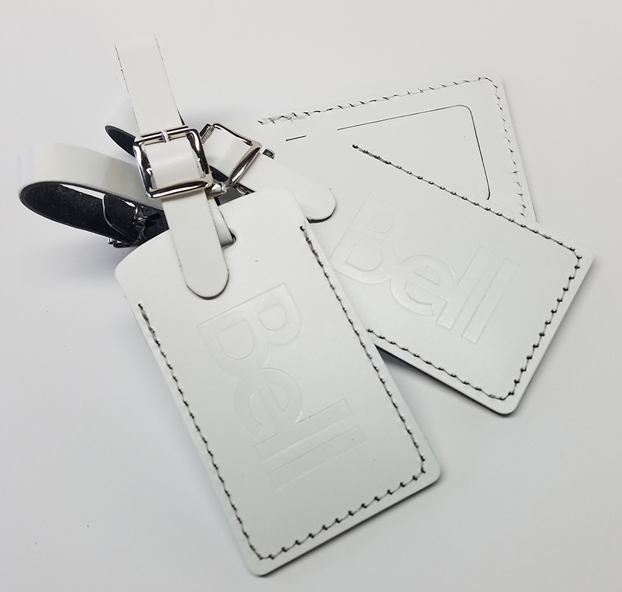 DEBOSSING & HOT STAMP Genuine Leather Luggage Tag. 4