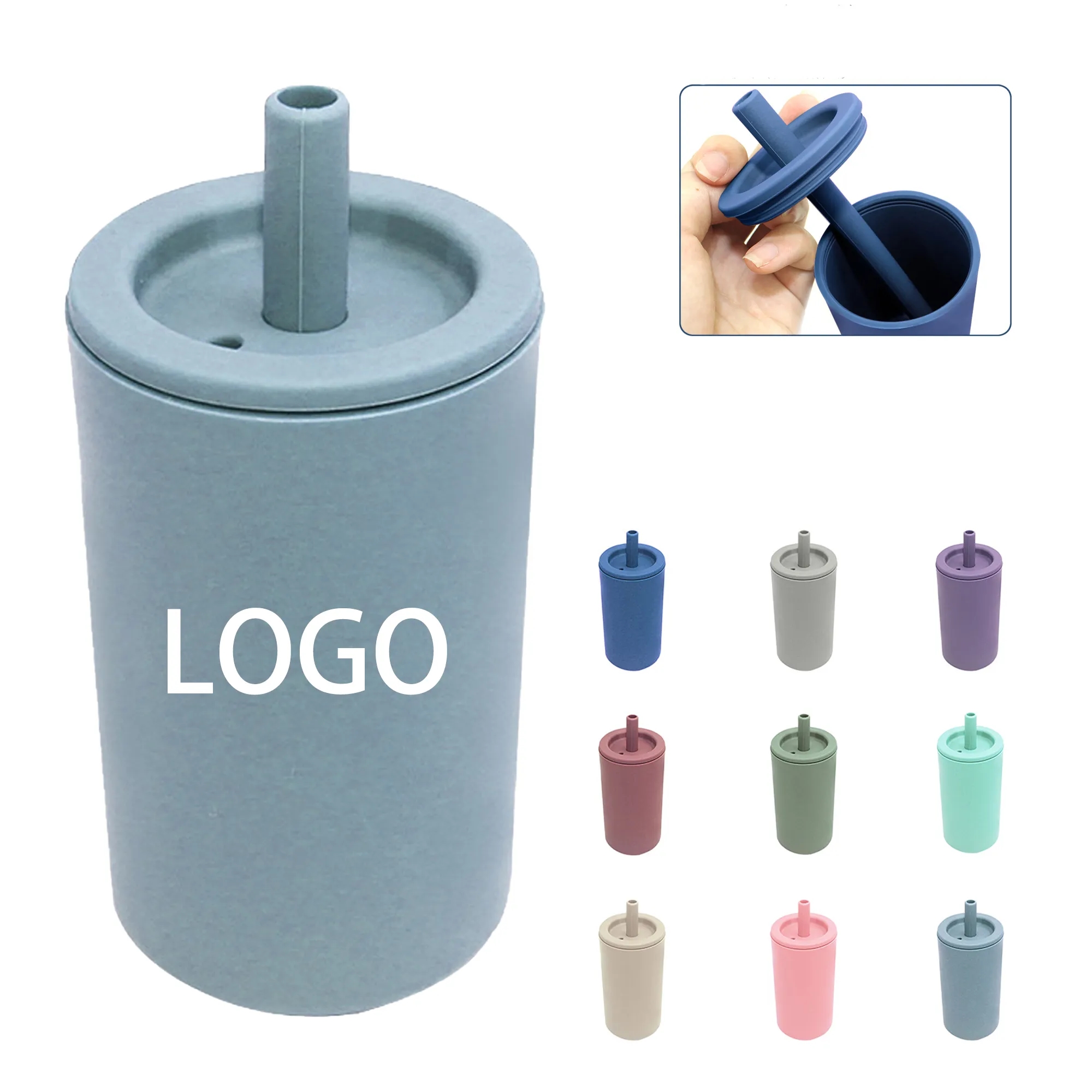 7oz Silicone Toddler Smoothie Cups with Straw 1