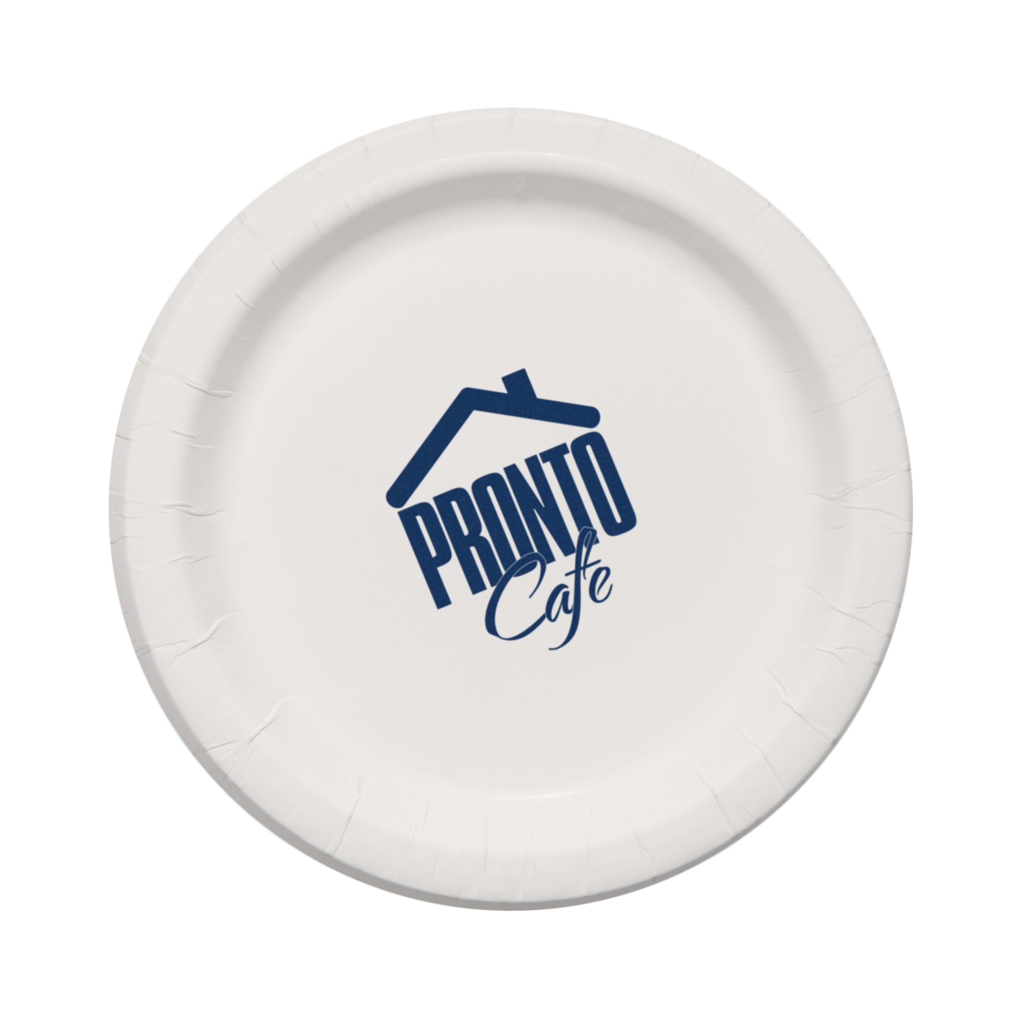 7.000" Plain Medium Weight Coated Paper Plate Round White Tradition Print 9