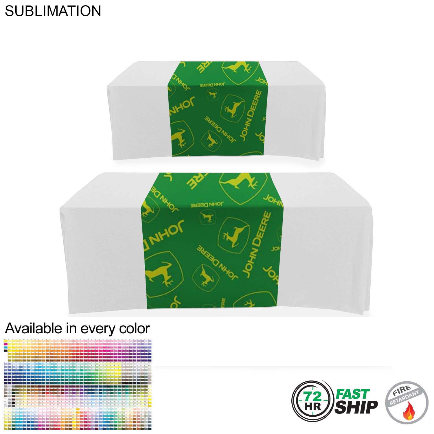 72 Hr Fast Ship - Sublimated Table Runner (Closed Back), 30x90 2