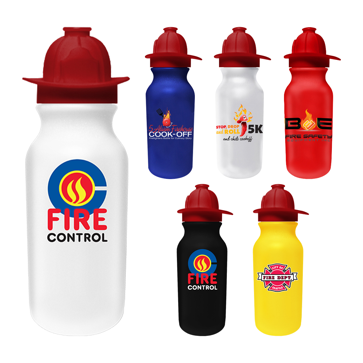 20 oz. Value Cycle Bottle w/Fireman Helmet Push'n Pull Cap 8