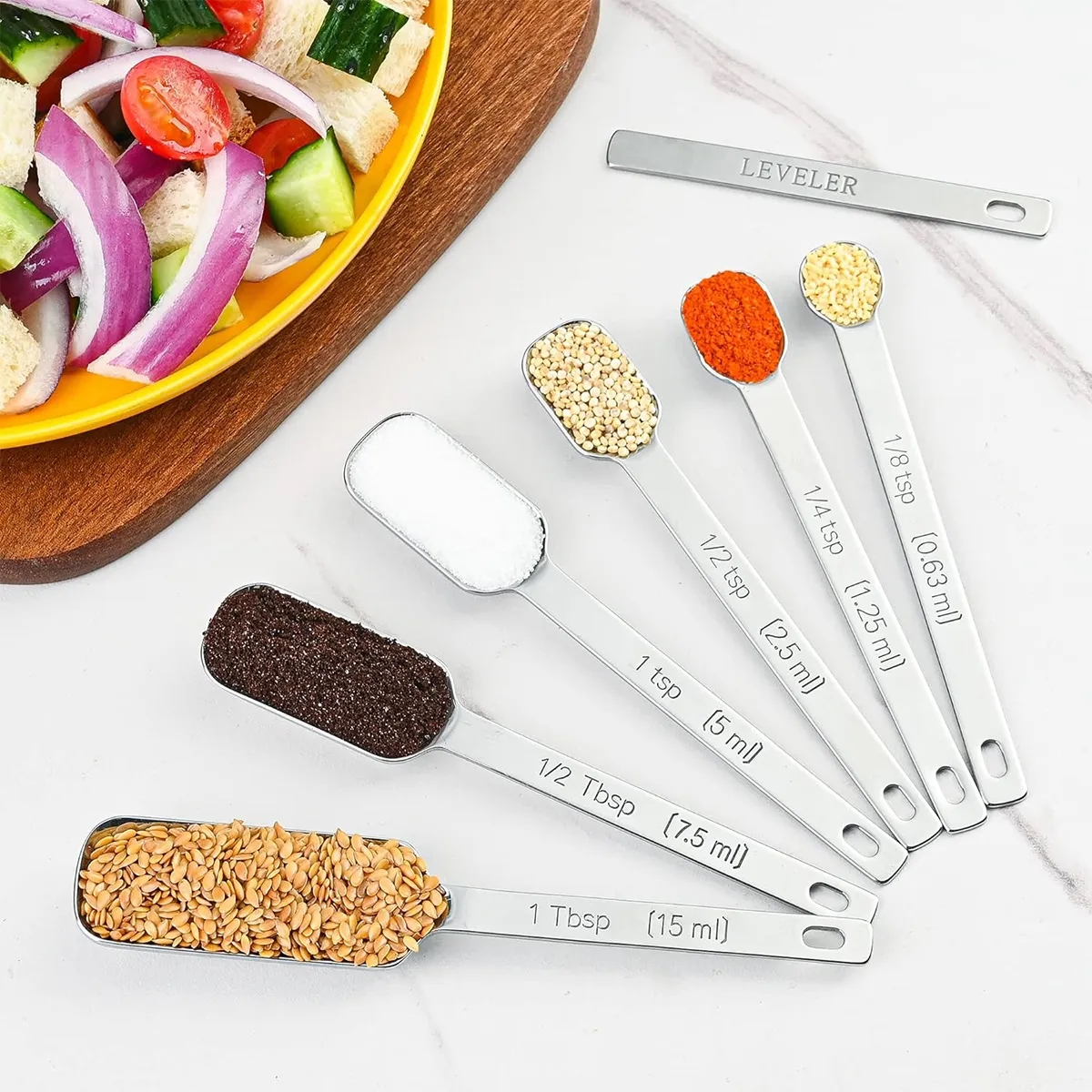 Stainless Steel Kitchen Measuring Cups And Spoons Set 7
