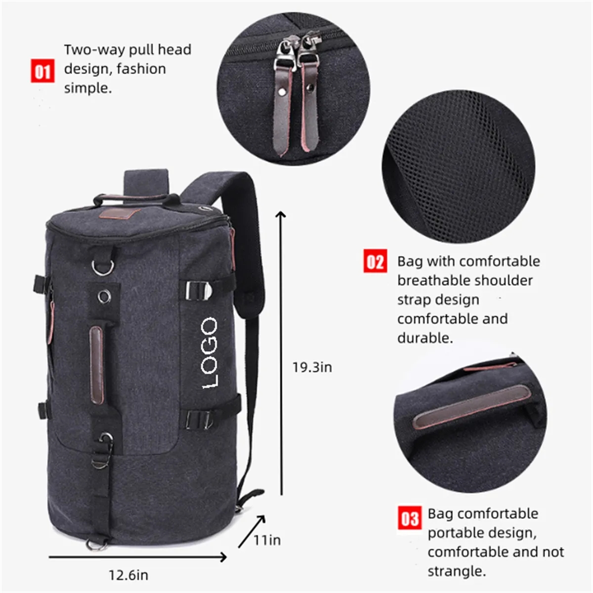 Convertible Duffel Bag Carry On Backpack 4