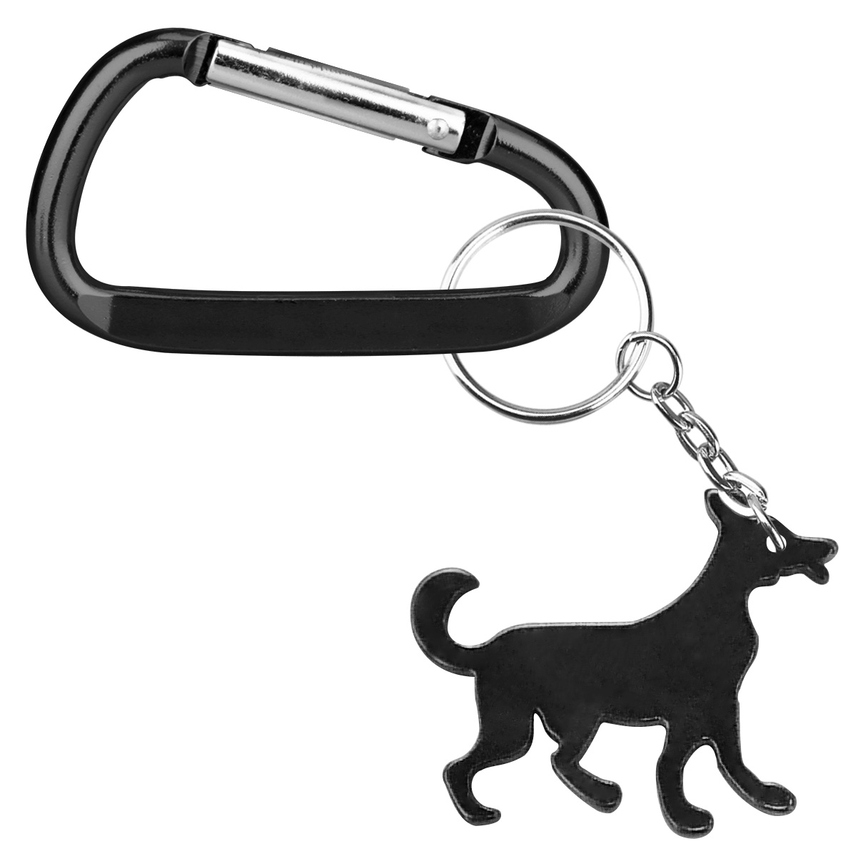 Dog shape bottle opener with key chain & Carabiner 1