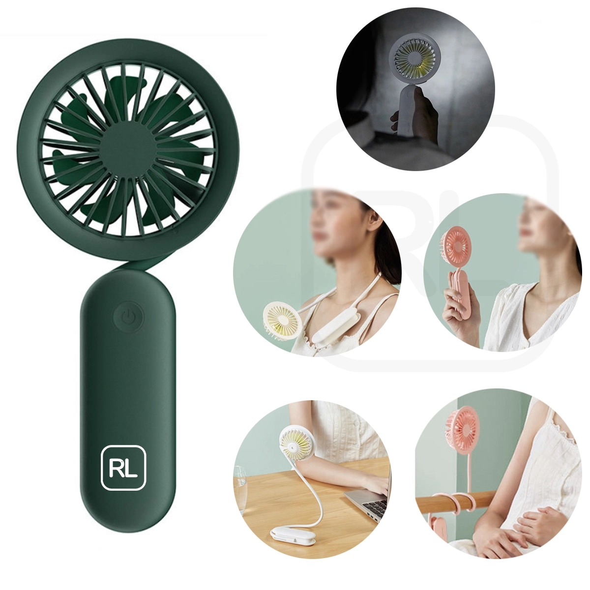 2000Mah Hands Free Portable Bladeless Neck Fan 2