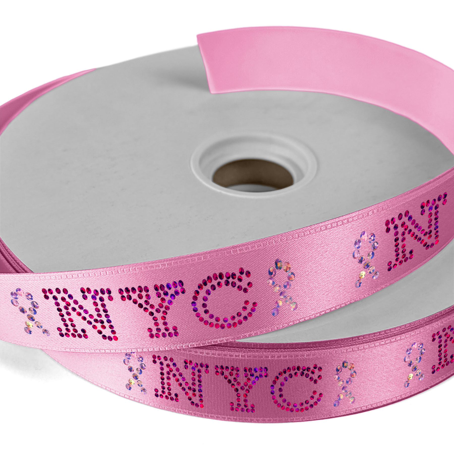 1" Badge Satin Ribbon - 25yd Roll - Sparkle 10