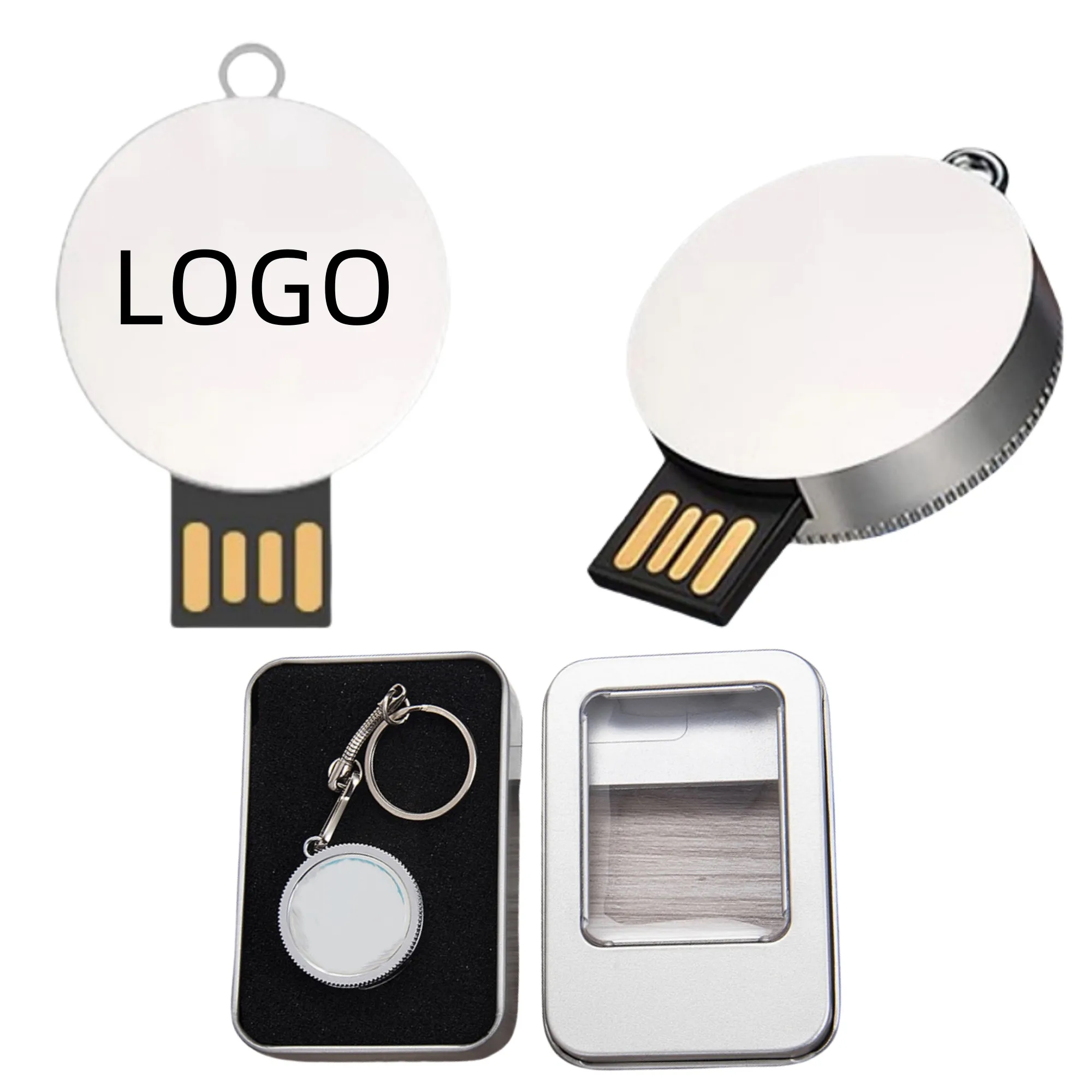 Custom Round School Emblem USB Flash Drive 4