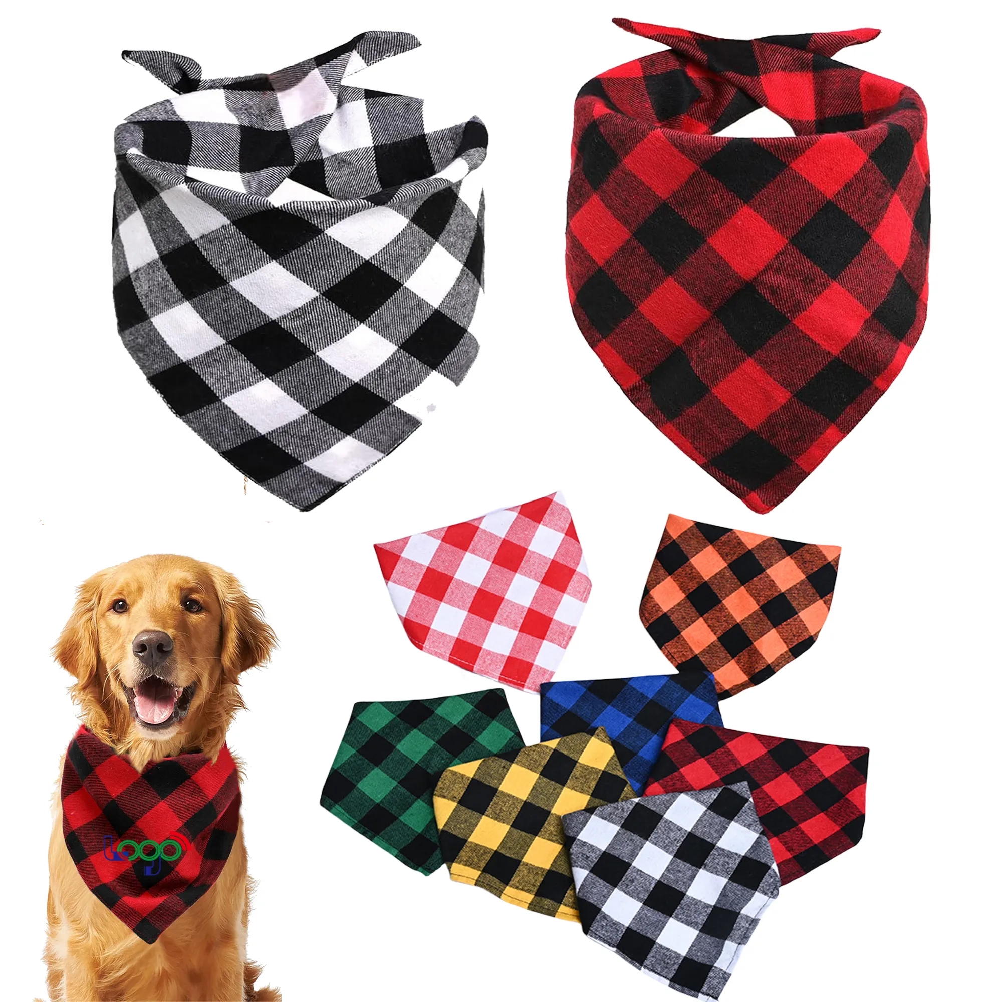 Pet Triangle Classic Plaid Scarves Dog Bandana 5