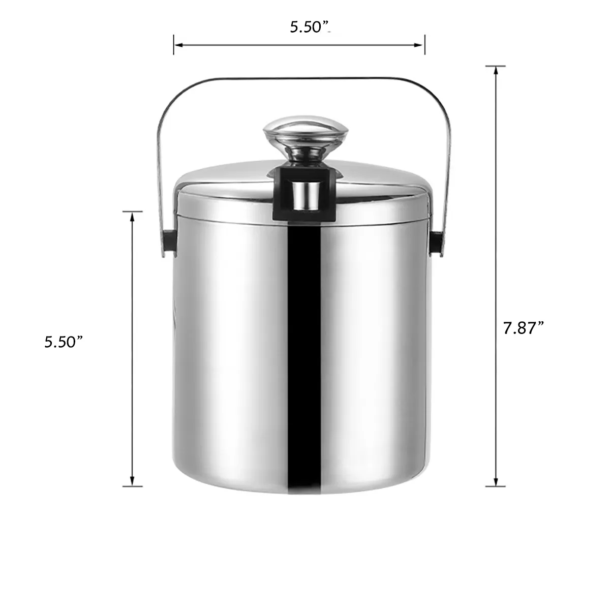 Double Walled Metal Ice Buckets with Tong 3