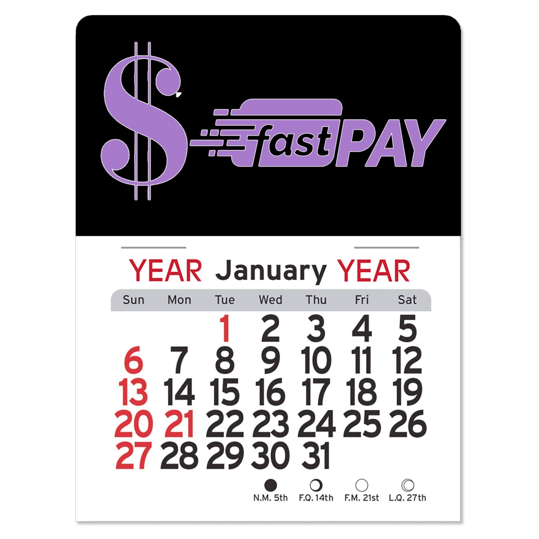 Adhesive Peel-N-Stick® Calendar - Dollar Sign 7