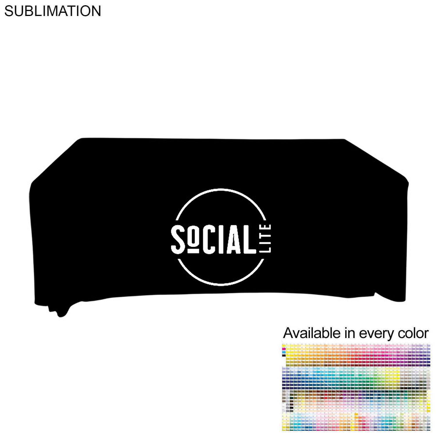 72Hr Fast Ship - Event package, 2'W Fabric banner and Premium 6' tablecloth open back 23