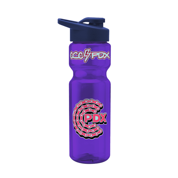 Blazer 28oz Transparent Bike Bottle w/Drink-thru Lid 1044