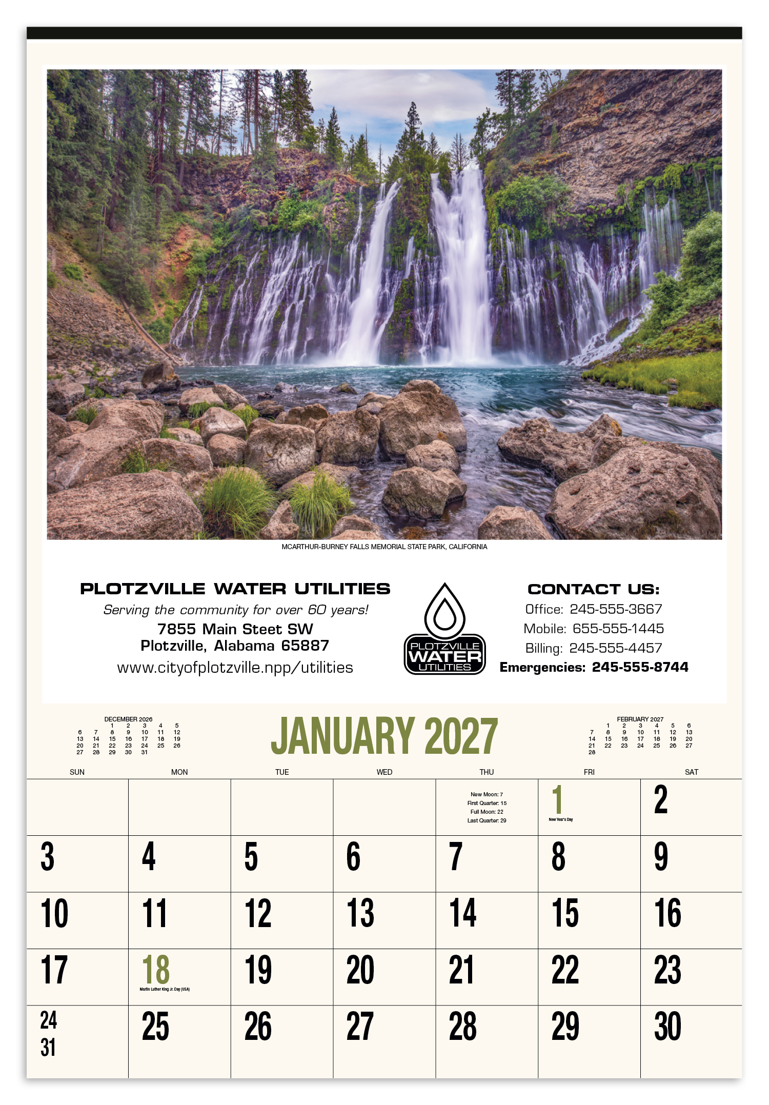 HotLine® Products Scenic America® Executive-White Ad Calendar 1