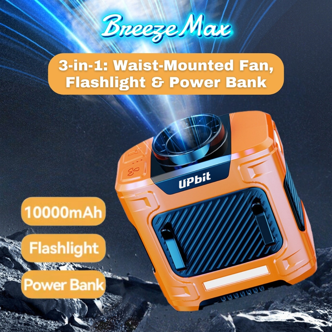 BreezeMax 3-in-1: Waist-Mounted Fan, Flashlight & Power Bank 11