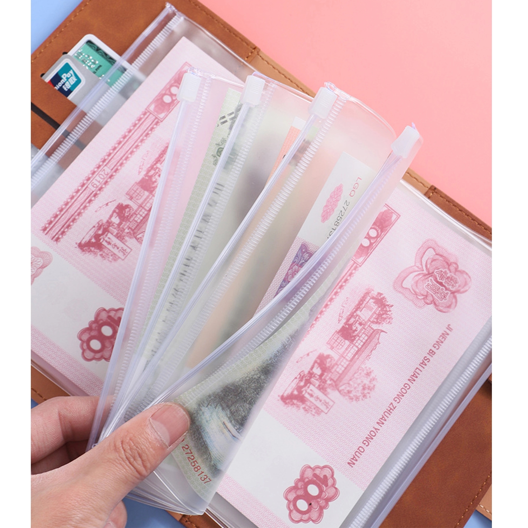 A6 Budget Binder With Zipper PU Leather Money Organizer 6