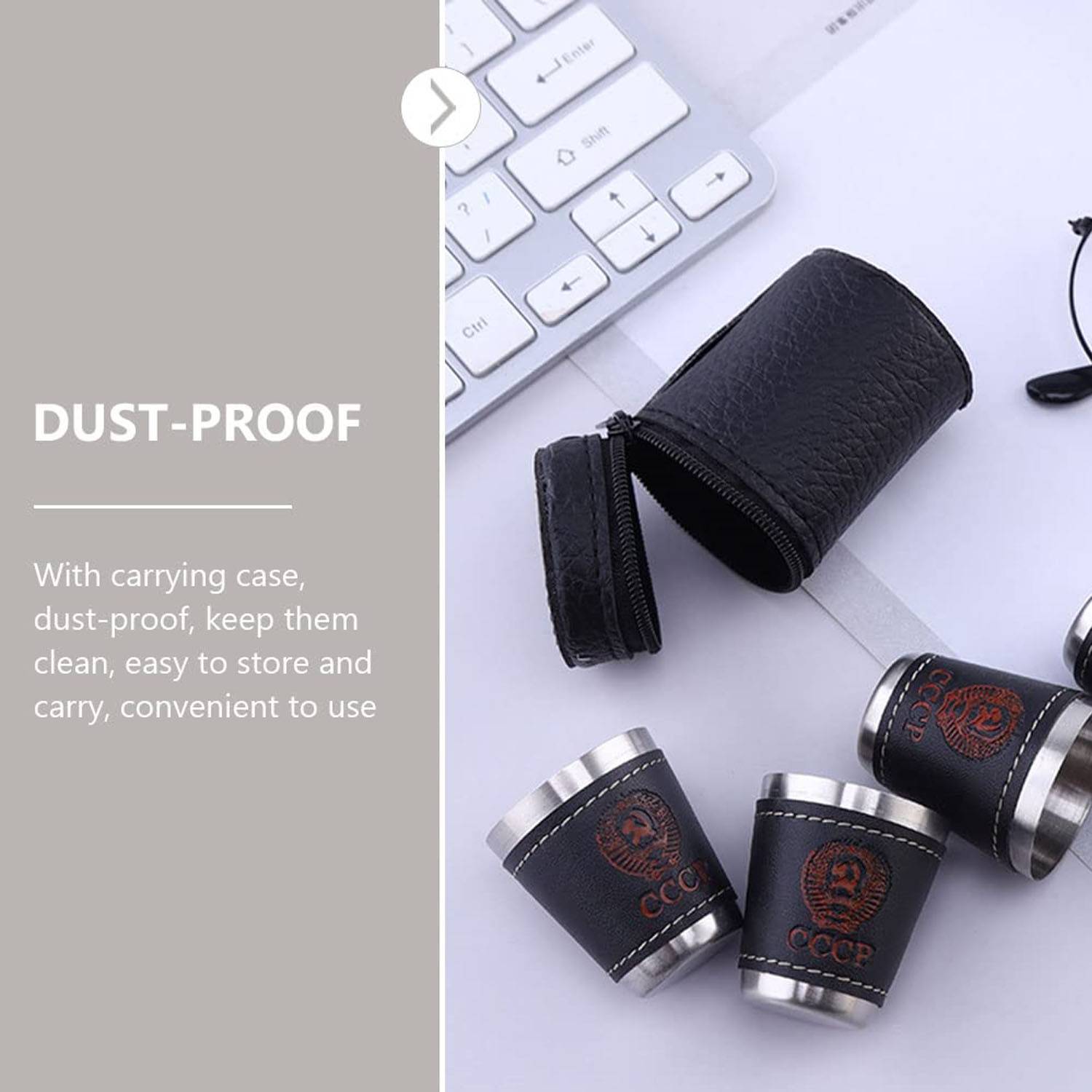 2.4OZ Portable Stainless Steel Wine Shot Glass 4 Pcs Set 3