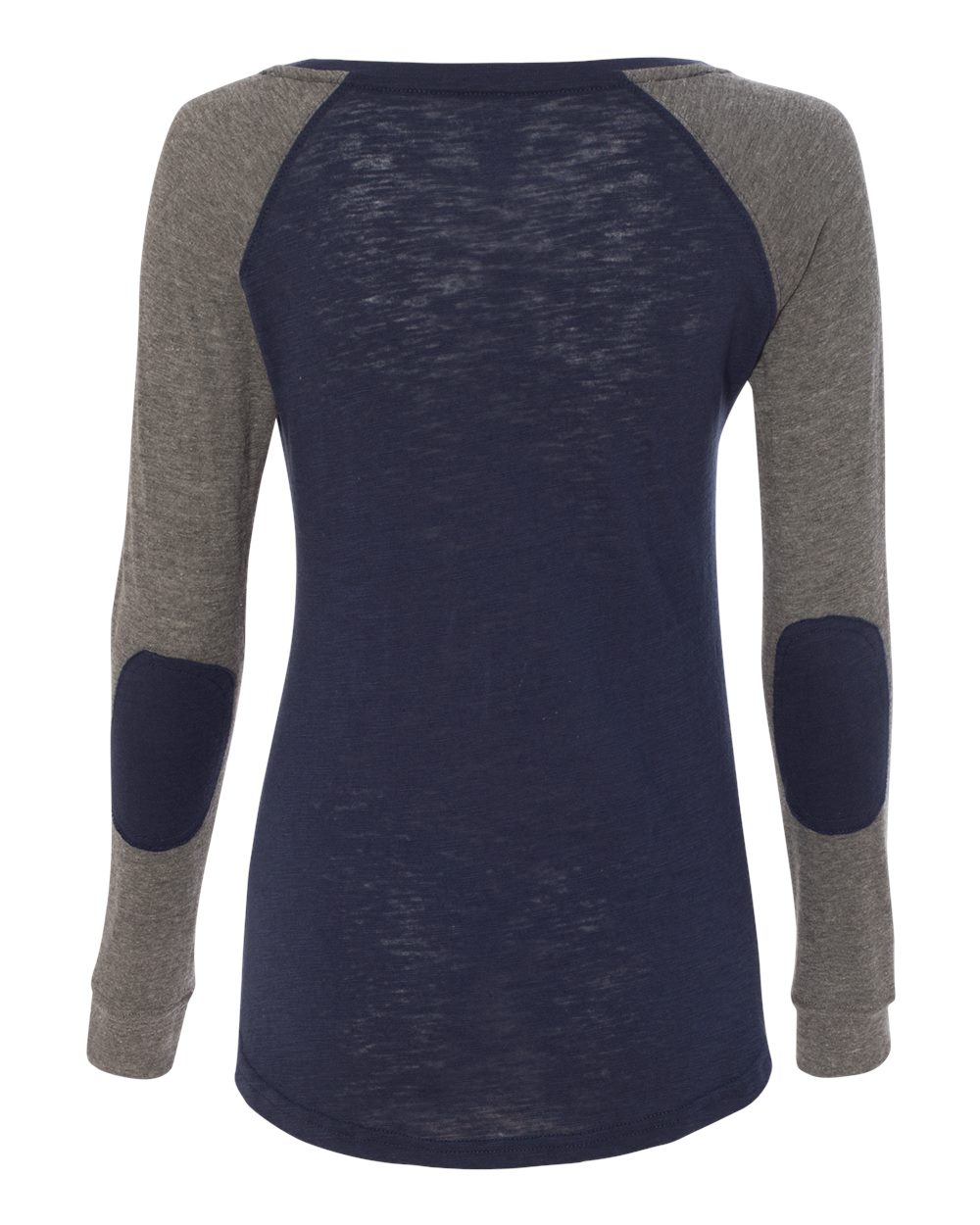 Women's Preppy Patch Slub Long Sleeve T-Shirt - T66 38