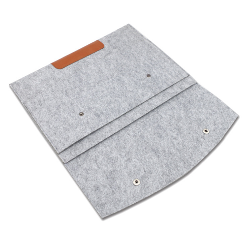 Felt Laptop Sleeve with PU Accent and 2-Button Closure 5