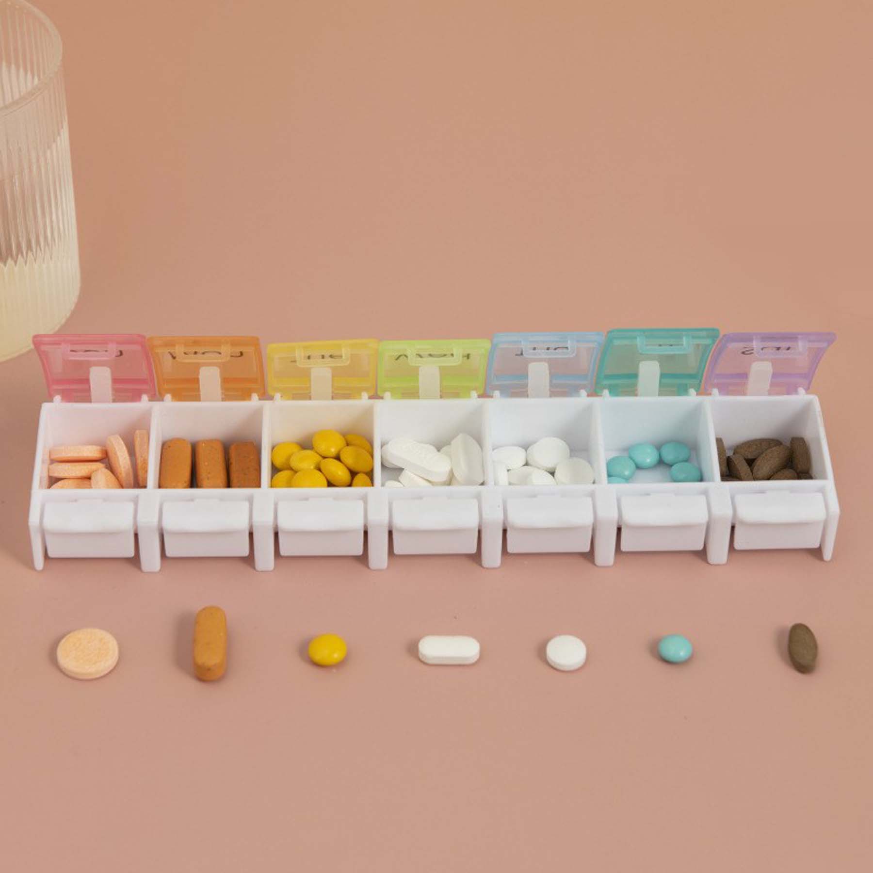 7-Day Pill Weekly Pill Organizer With Large Compartments 7