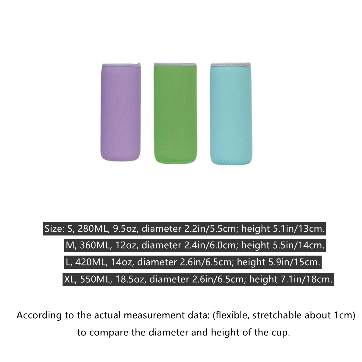 9.5 oz - 18.5 oz Neoprene Water Bottle Sleeve 4