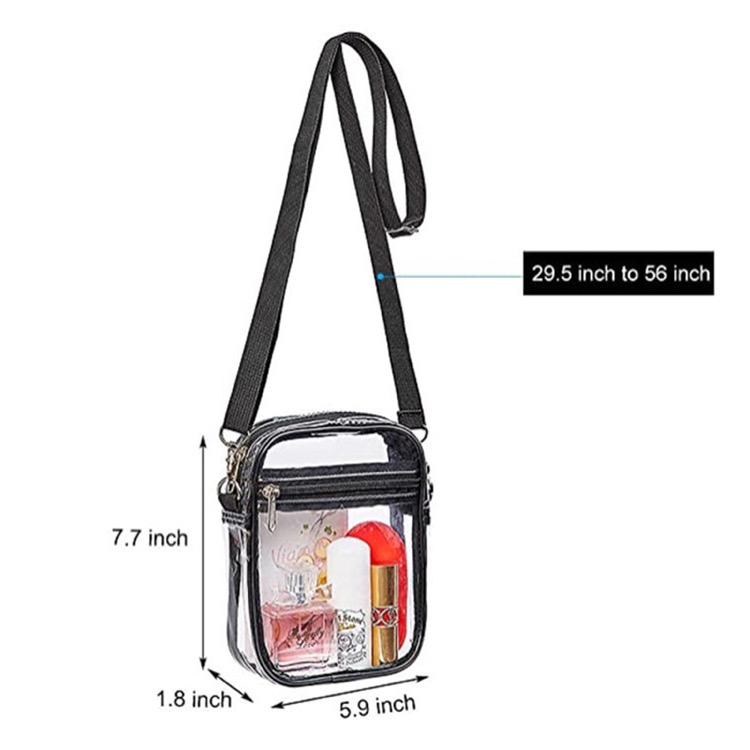 Small Clear PVC Stadium Bag Adjustable Strap Shoulder Bags 9