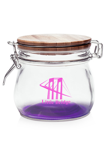 16 oz Glass Candy Jars with Wire Wooden Lids 14