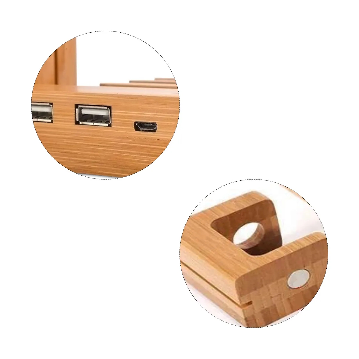 Bamboo Multi-Device Charging Dock & Organizer 3