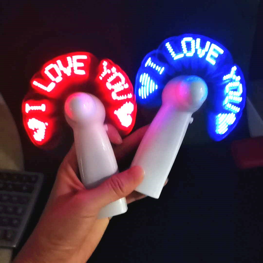 LED Hand Held Pre Programmed Message Fan 2