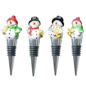 Charming 4 Piece Snowman Wine Stopper Set 11