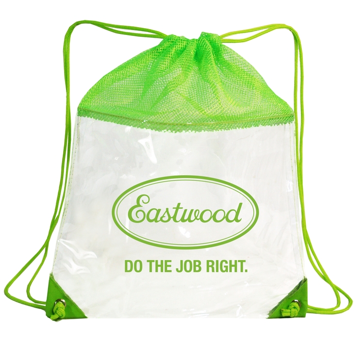 The Clear Vinyl/Mesh Drawstring Backpack 5